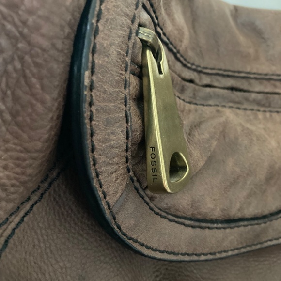 Fossil Y2K Fifty Four Slouchy Hobo Brown Leather Shoulder Bag - Picture 6 of 9